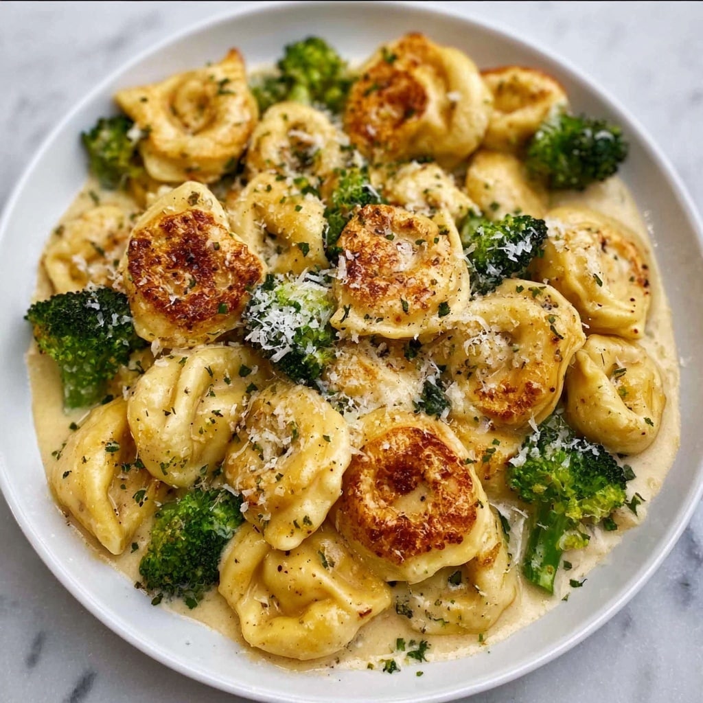 Garlic Parmesan Tortellini with Broccoli Recipe - Recipe Image