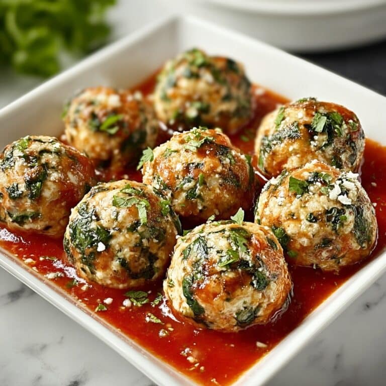 Baked Chicken Ricotta Meatballs with Spinach Recipe