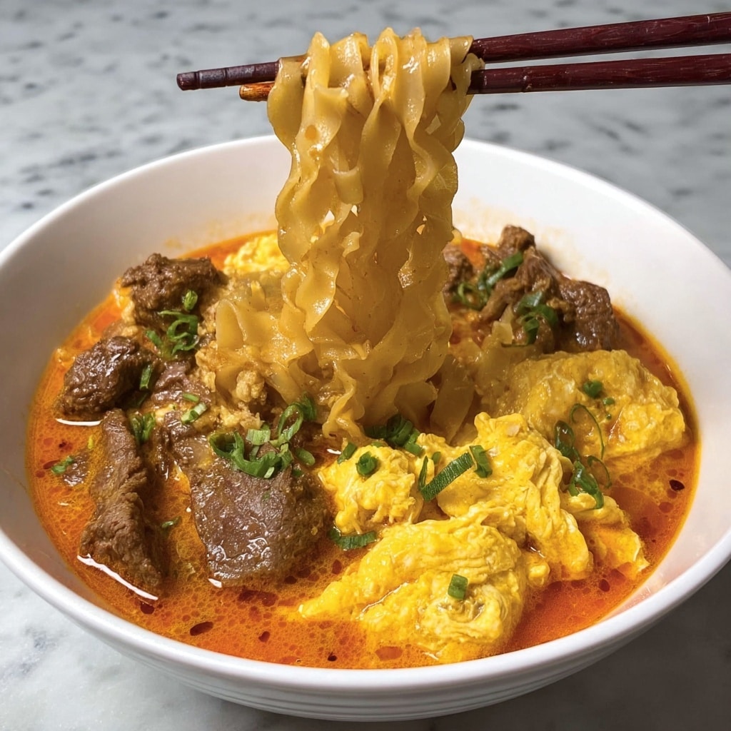 Tomato Egg and Beef Noodle Soup Recipe - Recipe Image