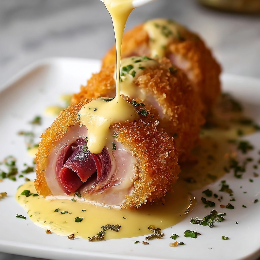 Crispy and Creamy Chicken Cordon Bleu with Dijon Sauce Recipe