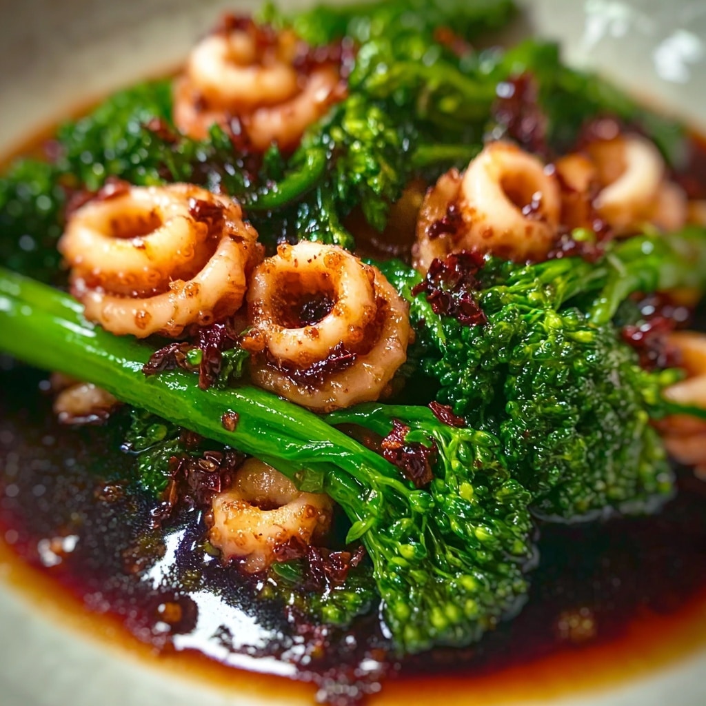 Citrus-Spiced Baby Octopus with Crunchy Broccolini Recipe - Recipe Image