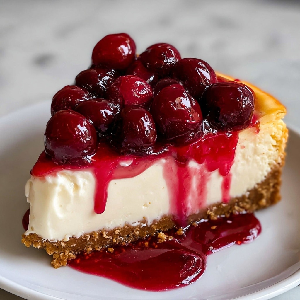 Classic New York Cheesecake with Cherry Pie Filling Recipe - Recipe Image