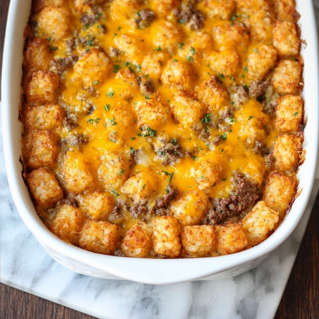 Sausage Cream Cheese Tater Tot Breakfast Casserole Recipe - Recipe Image