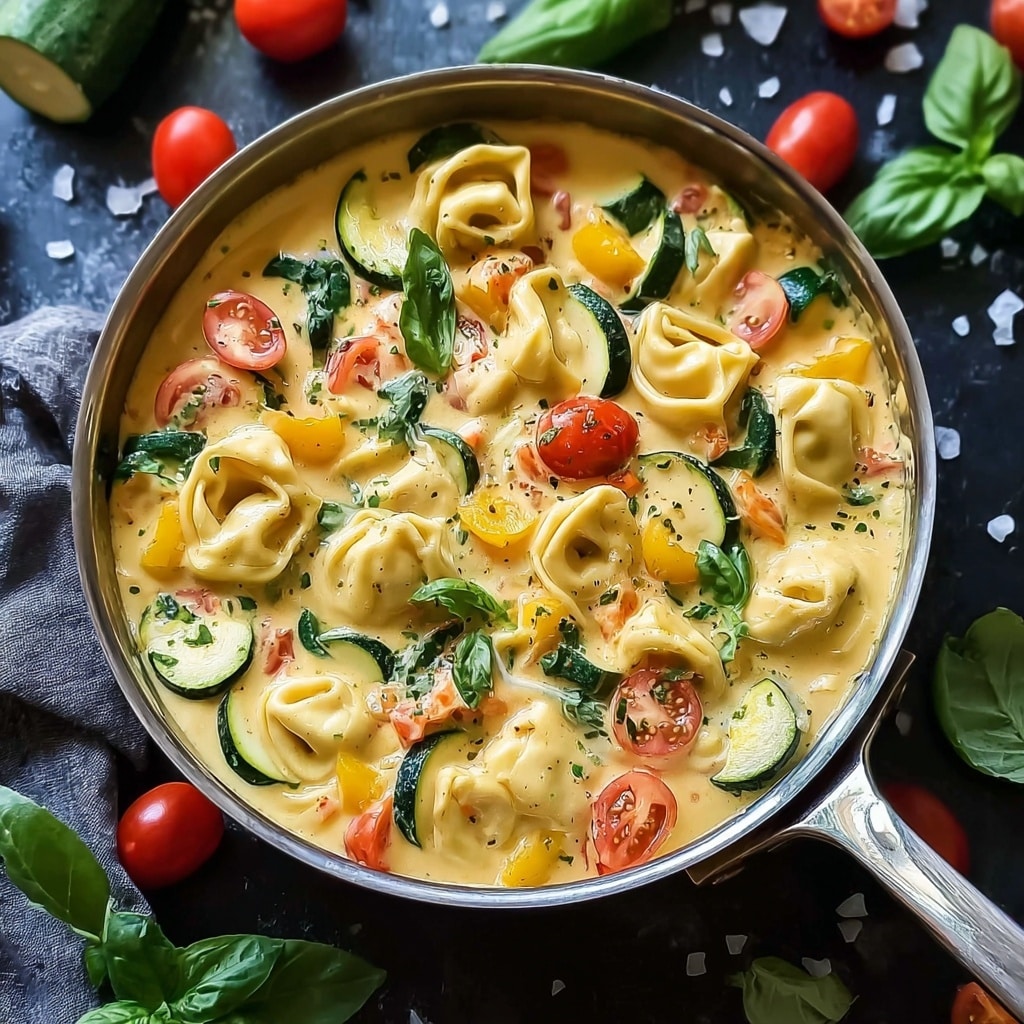 Creamy Chicken Tortellini with Veggies Recipe - Recipe Image