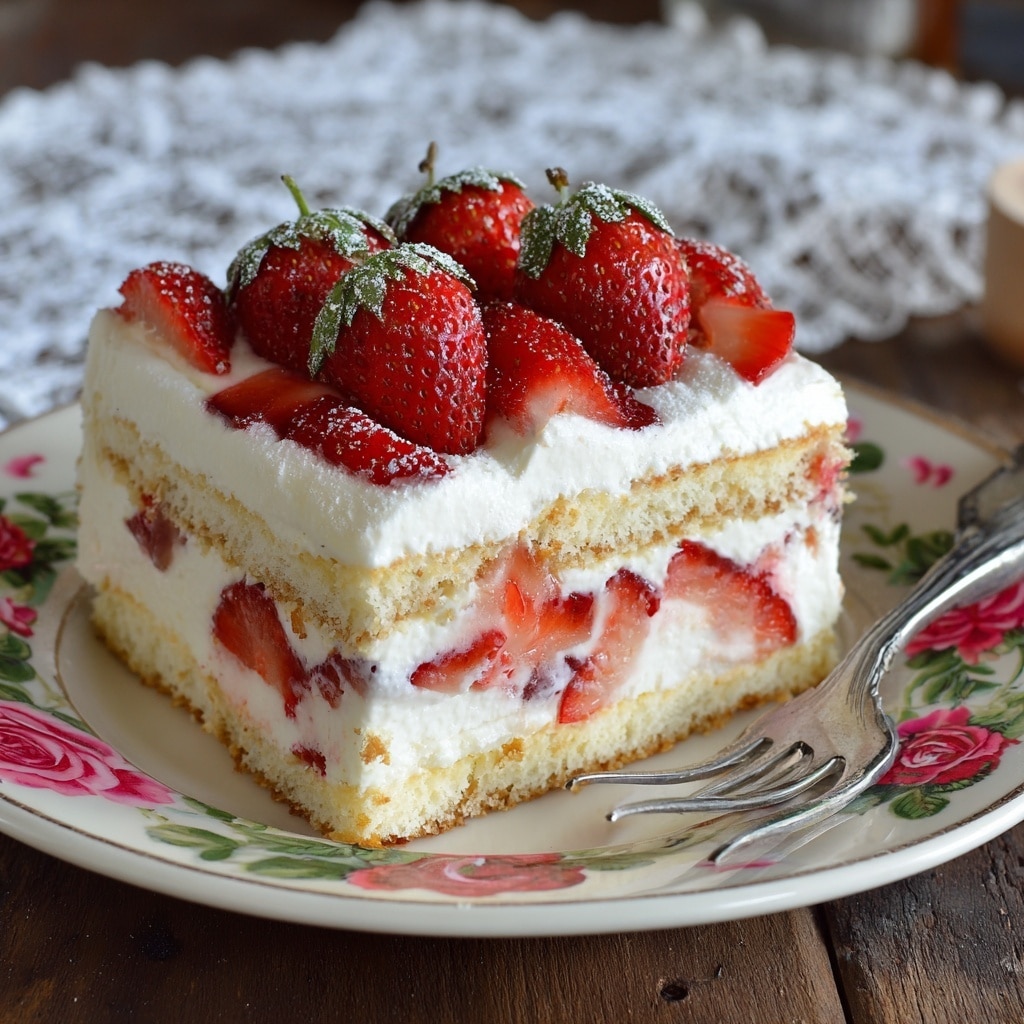 Strawberry Cream Cheese Icebox Cake Recipe - Recipe Image