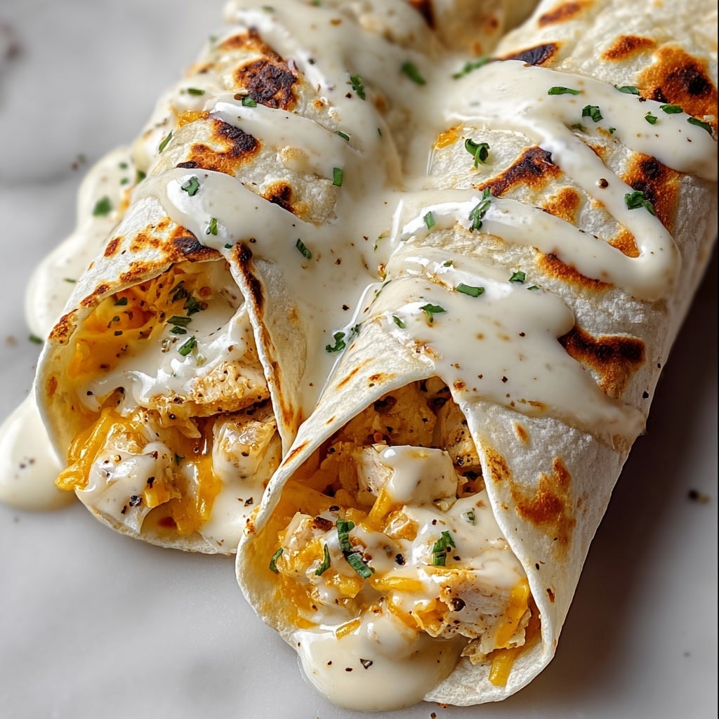 Cheesy Chicken Alfredo Wraps Recipe - Recipe Image
