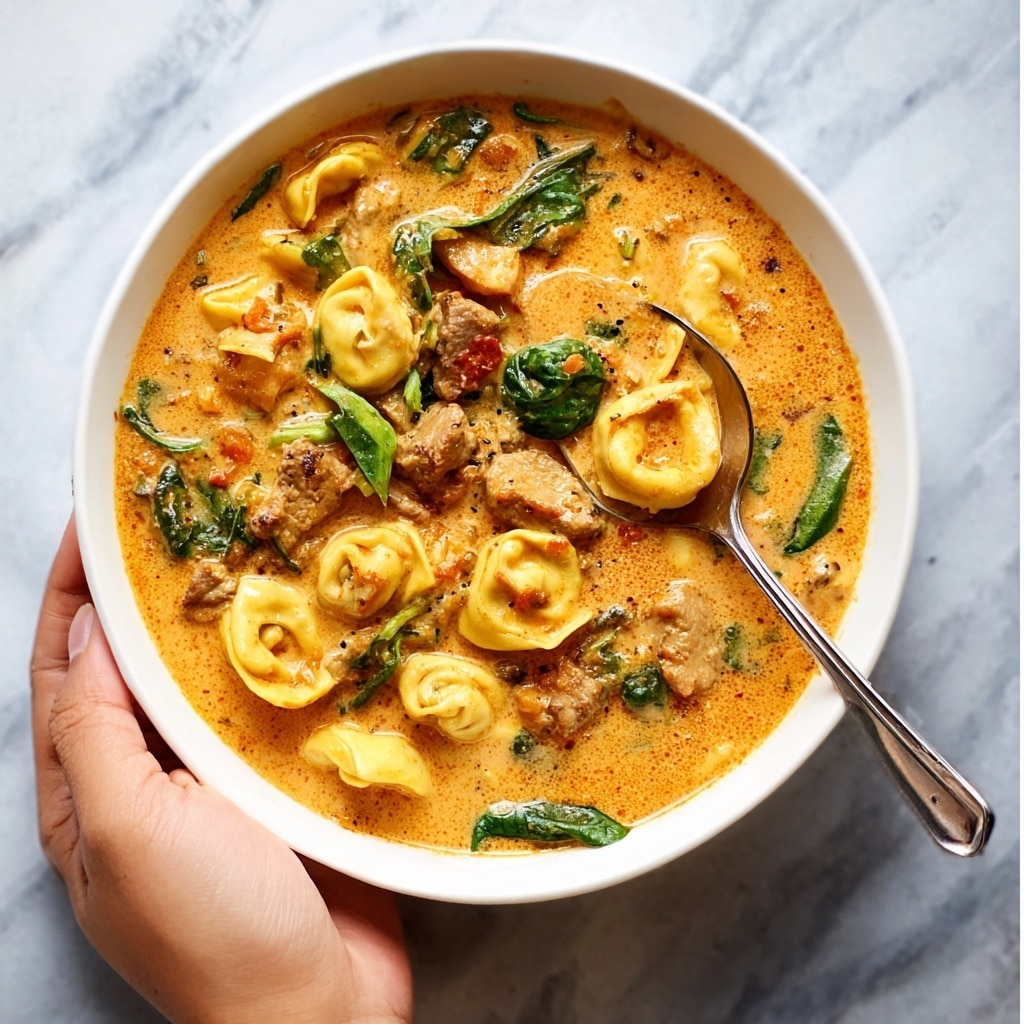 Slow Cooker Creamy Tortellini Soup Recipe - Recipe Image