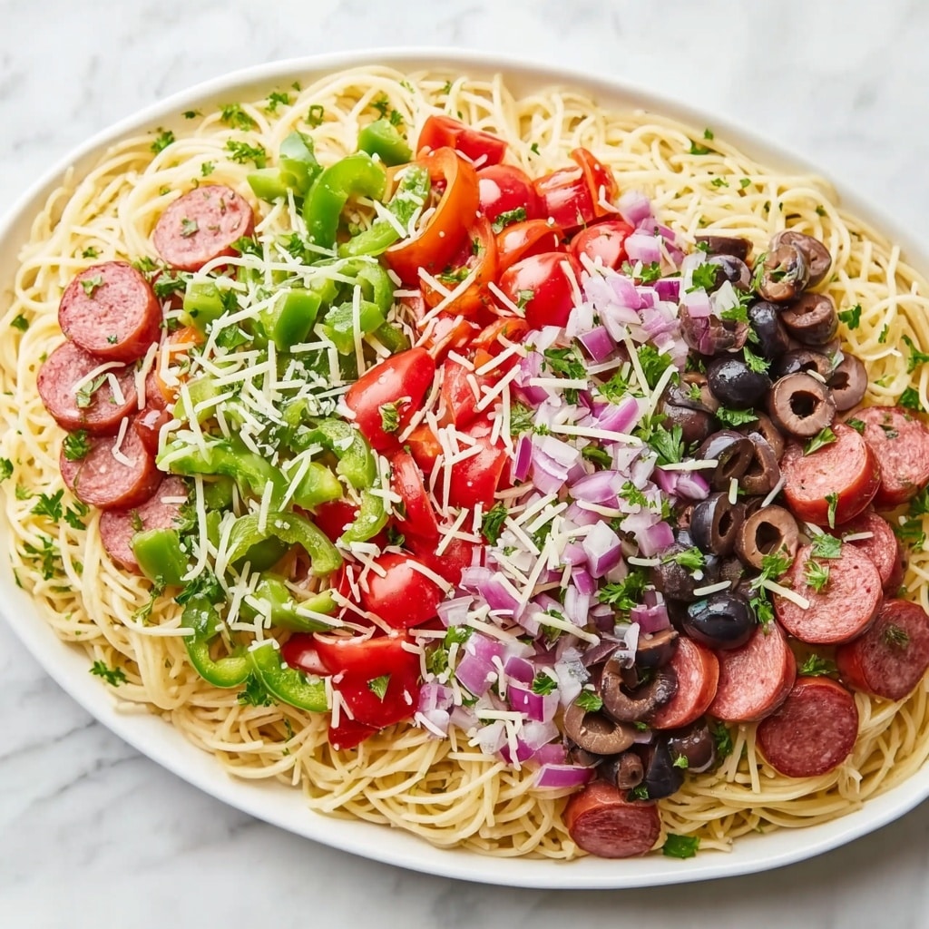 Summer Italian Spaghetti Salad Recipe - Recipe Image