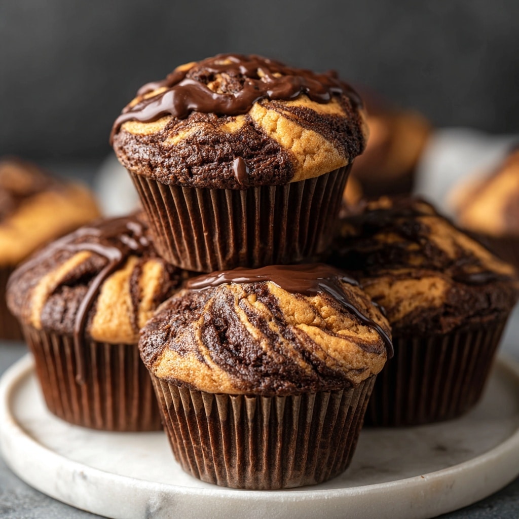 Chocolate Peanut Butter Swirl Muffins Recipe - Recipe Image