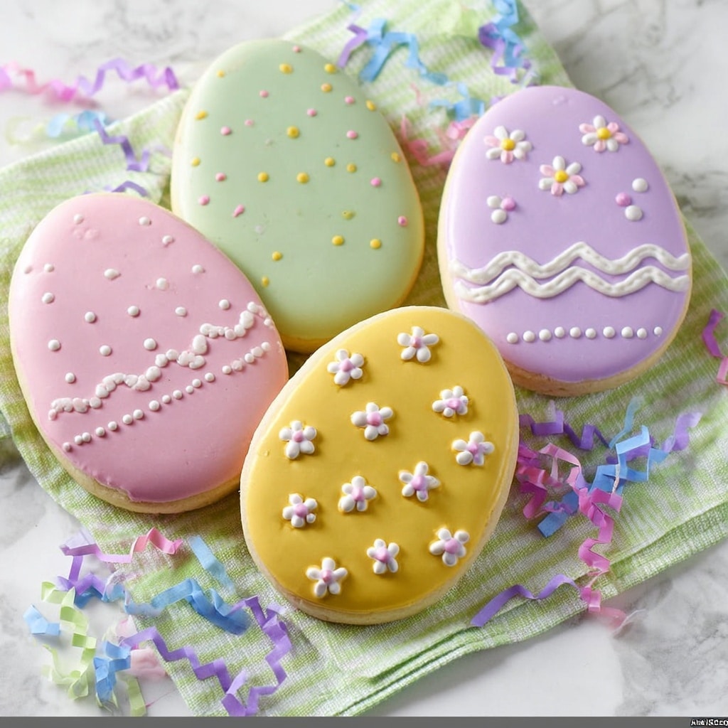 Easter Egg Sugar Cookies With Royal Icing Recipe - Recipe Image