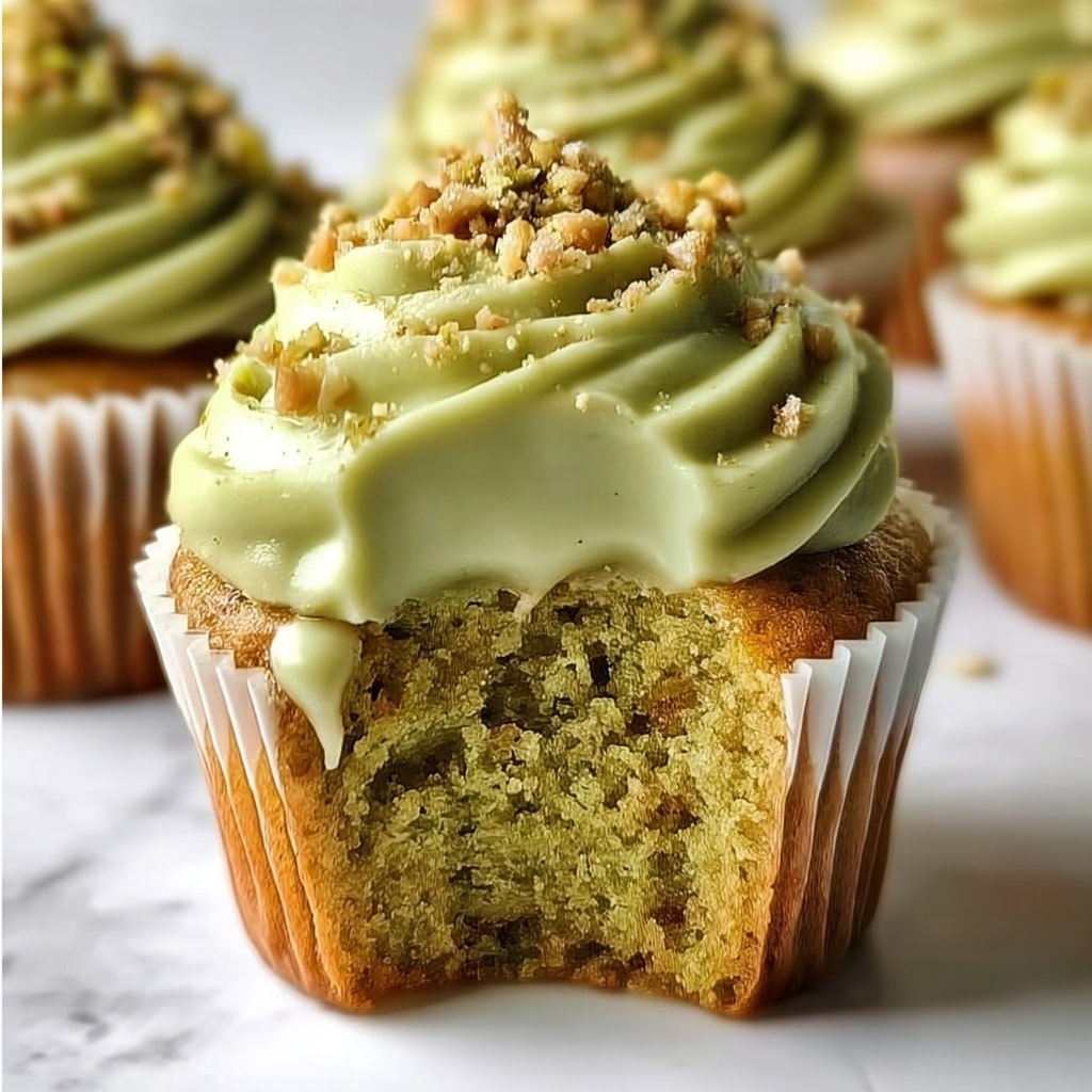 Luscious Pistachio Cupcakes with Vanilla Buttercream Frosting Recipe - Recipe Image