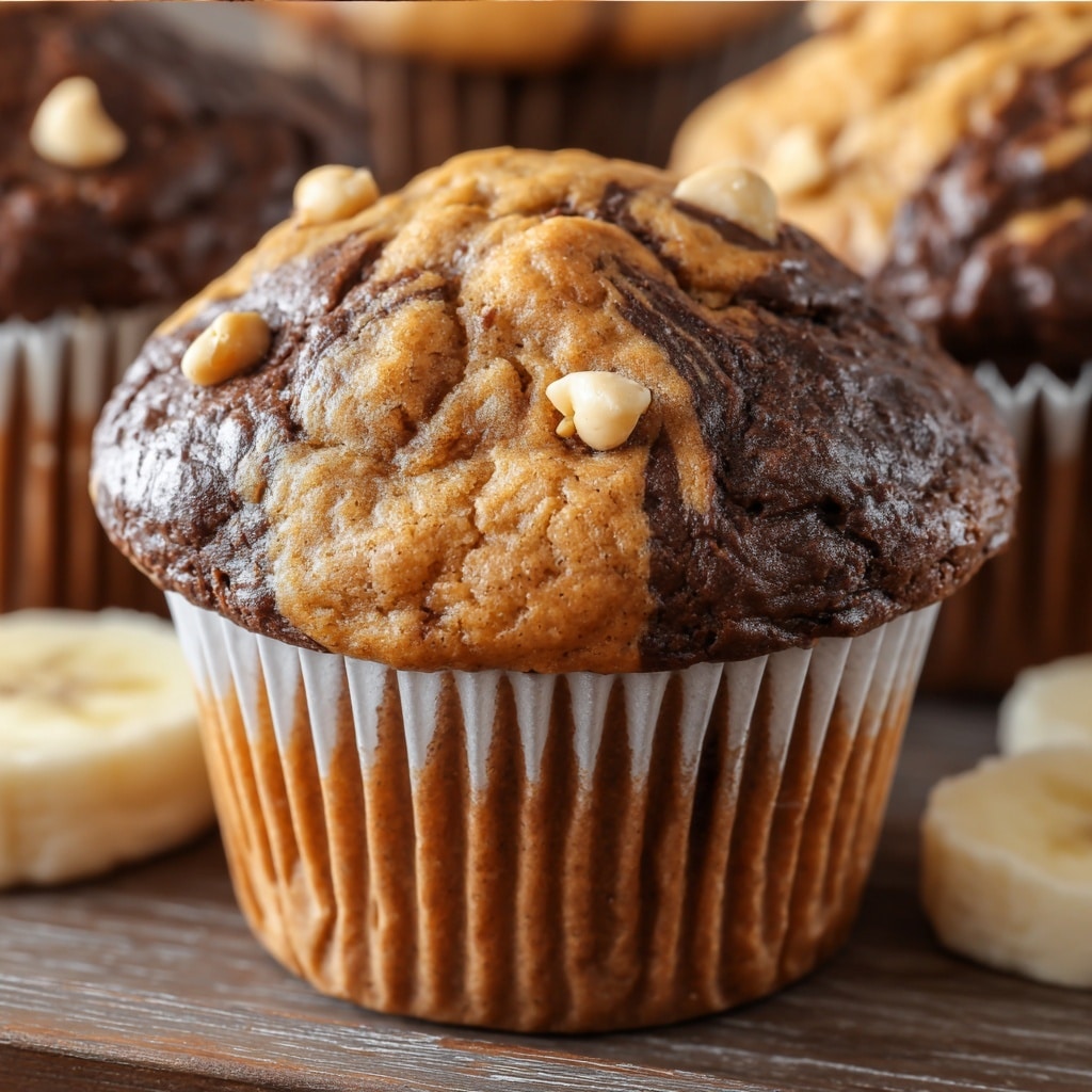 Chocolate Peanut Butter Banana Muffins Recipe - Recipe Image