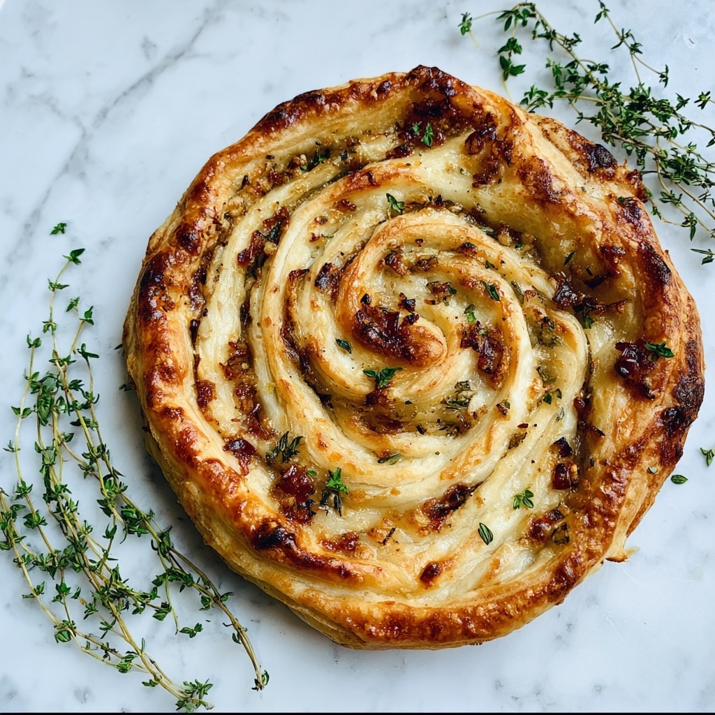 Blue Cheese, Walnut, and Thyme Pull-Apart Puff Pastry Twirl Recipe - Recipe Image