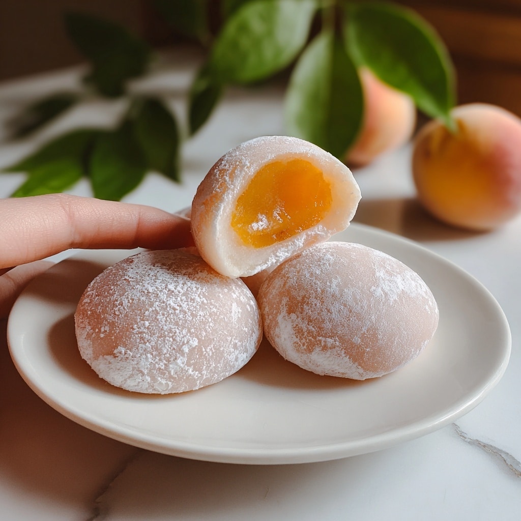 Whole Peach Mochi Recipe (Soft & Chewy) Recipe - Recipe Image