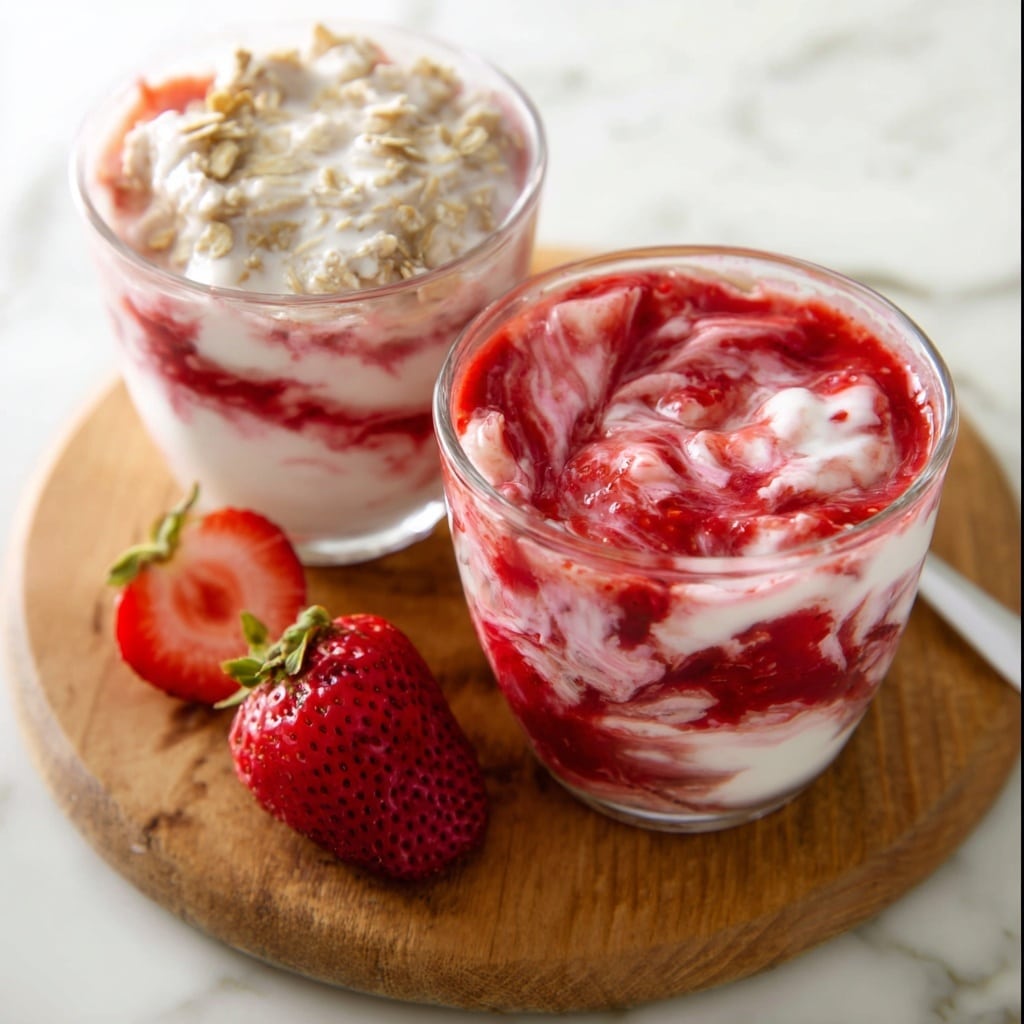 Strawberries and Cream Overnight Oats Recipe - Recipe Image