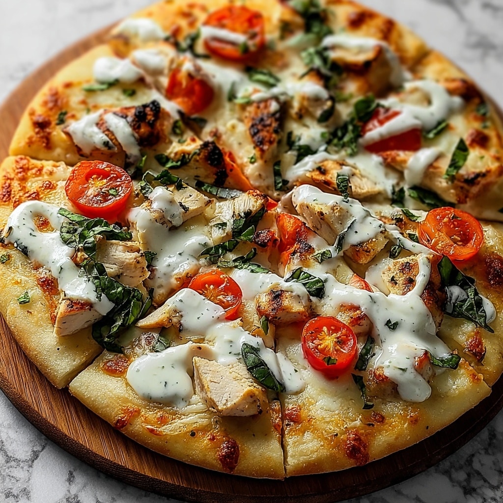 Mediterranean Tzatziki Chicken Naan Pizza Recipe