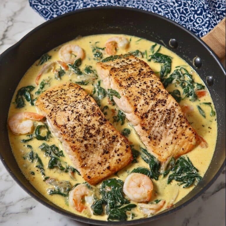 Creamy Garlic Salmon and Shrimp Recipe