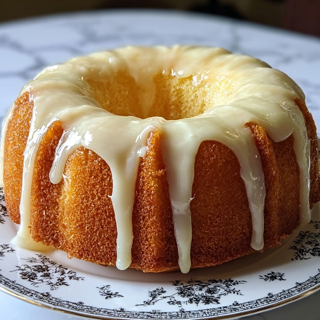 Vanilla Buttermilk Pound Cake with Cream Cheese Glaze Recipe - Recipe Image