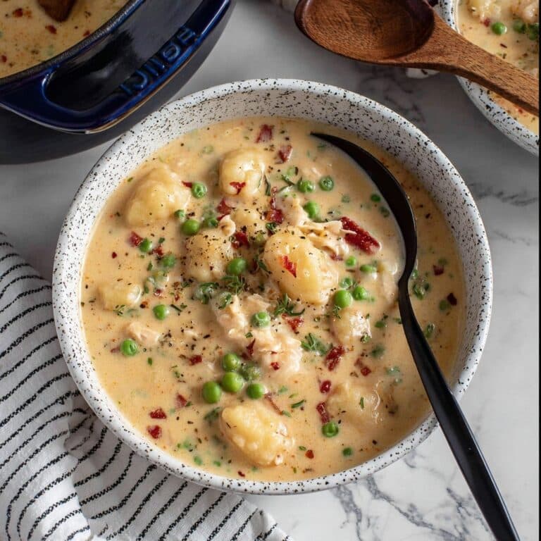 Italian Ground Turkey Soup with Cauliflower Gnocchi, Peas, and Lemon Recipe