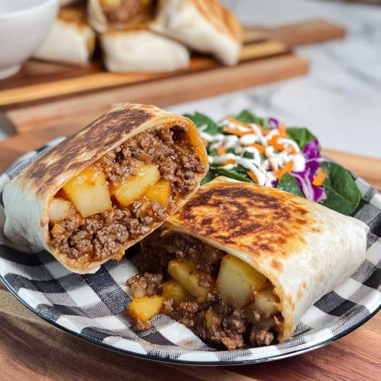 Cheesy Beef and Potato Burritos Recipe