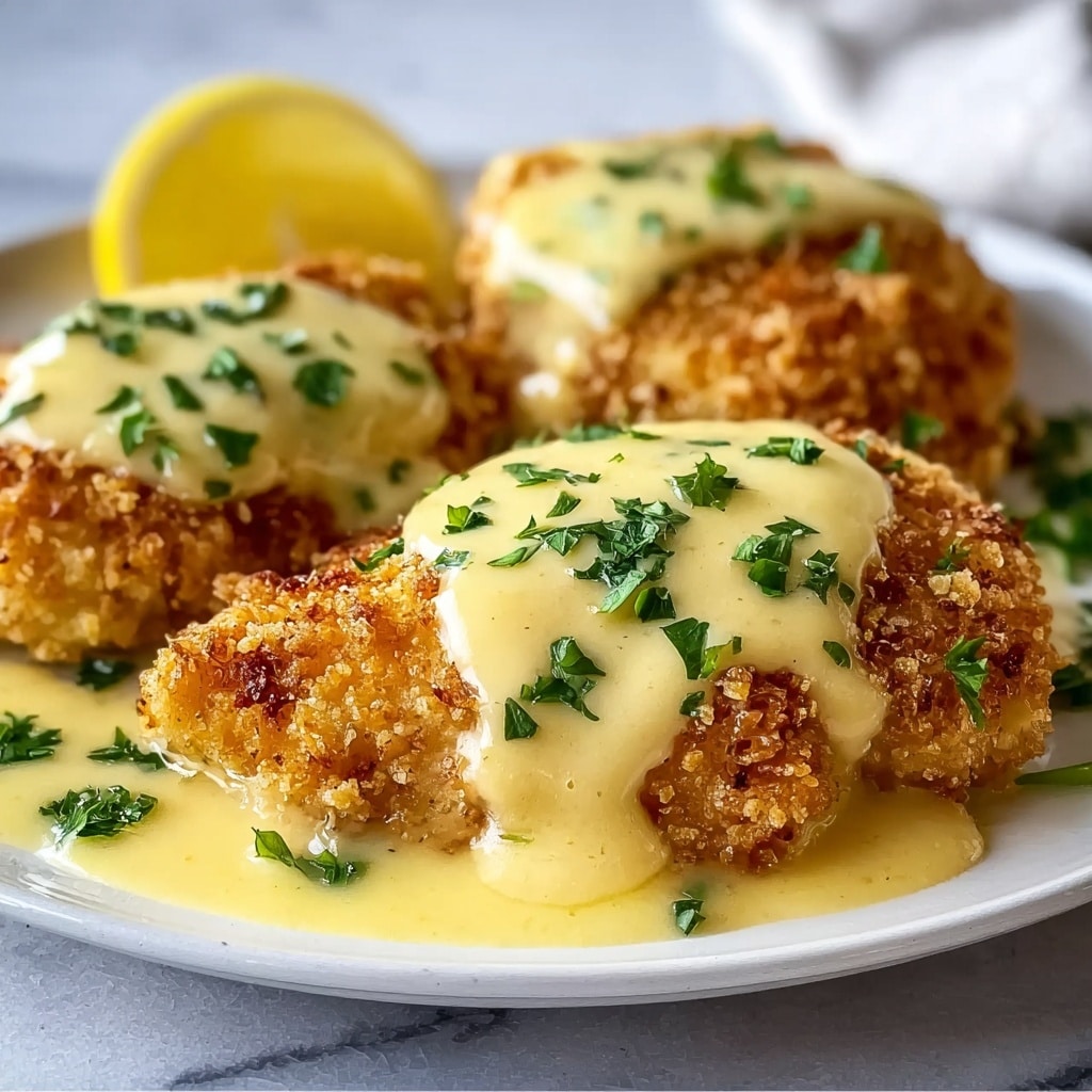 Lemon Pecorino Crusted Chicken with Creamy Lemon Sauce Recipe