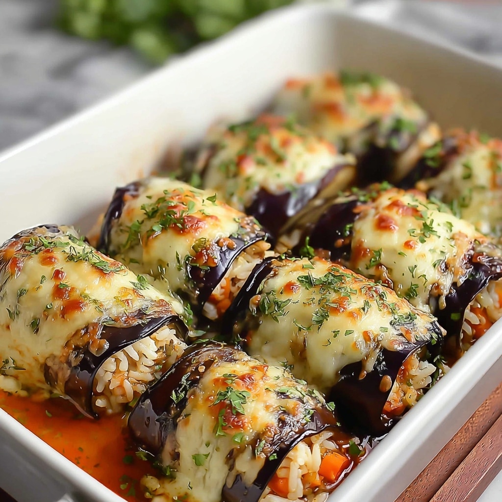 Eggplant Rolls Stuffed with Cheese Recipe