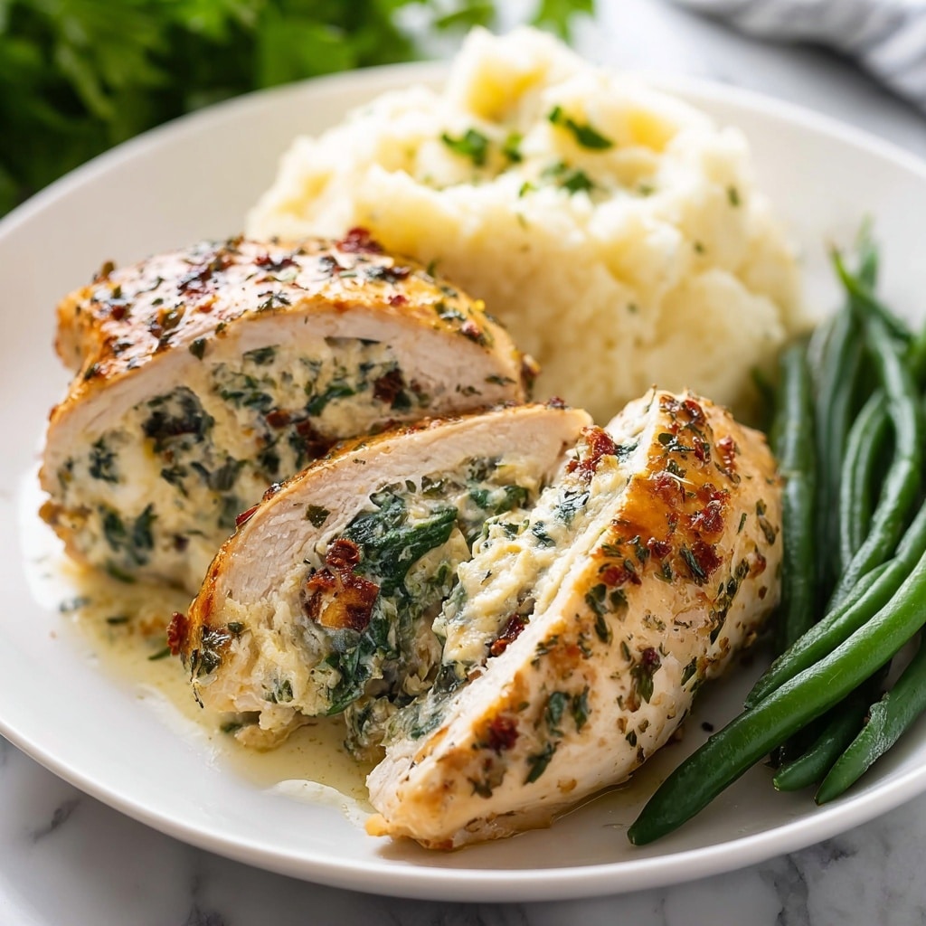 Stuffed Chicken Breast with Spinach, Sun-Dried Tomatoes, and Cream Cheese Recipe