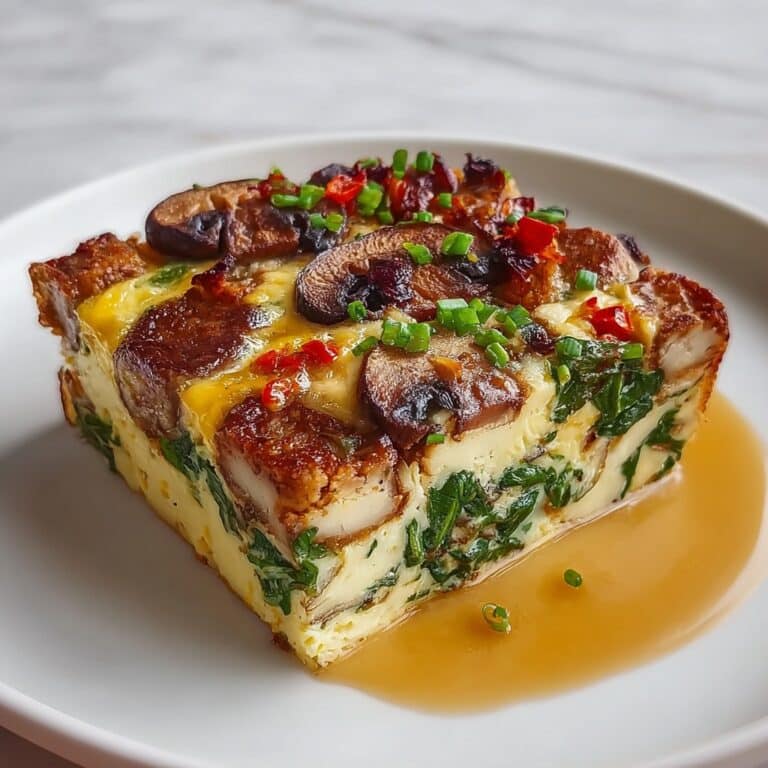 Hearty Sausage Spinach Mushroom Egg Bake