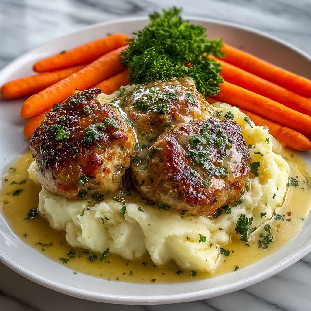 Creamy Herb Chicken Thighs with Carrots and Mashed Potatoes Recipe