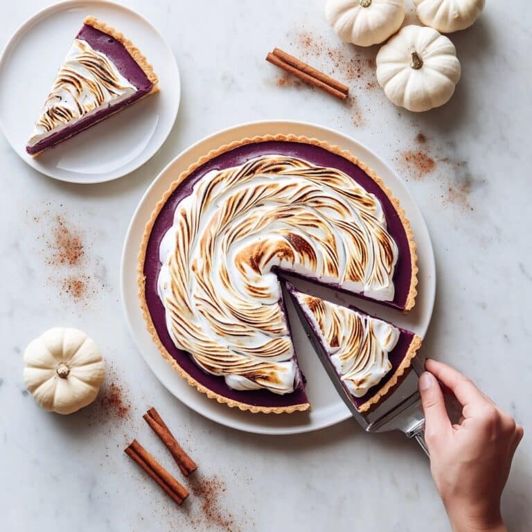 Purple Sweet Potato Pie with Swiss Meringue Topping Recipe