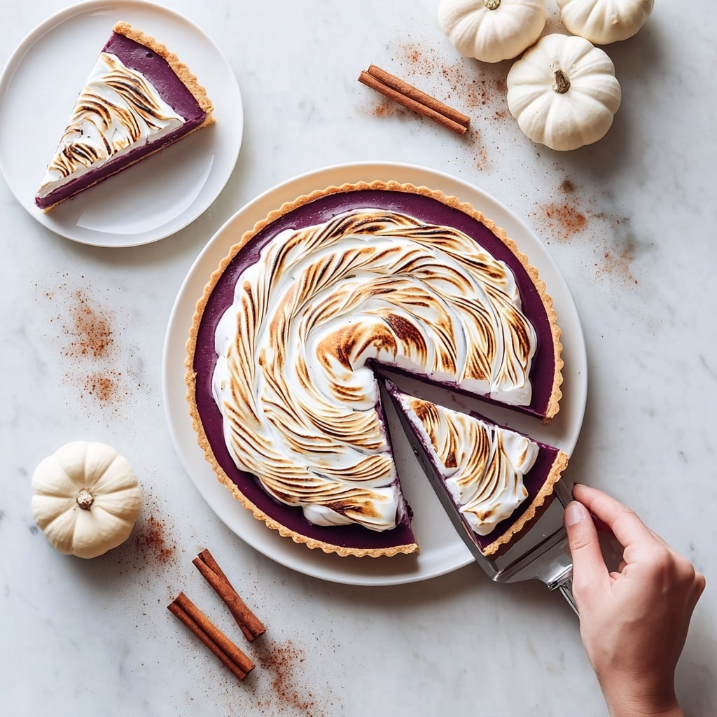 Purple Sweet Potato Pie with Swiss Meringue Topping Recipe
