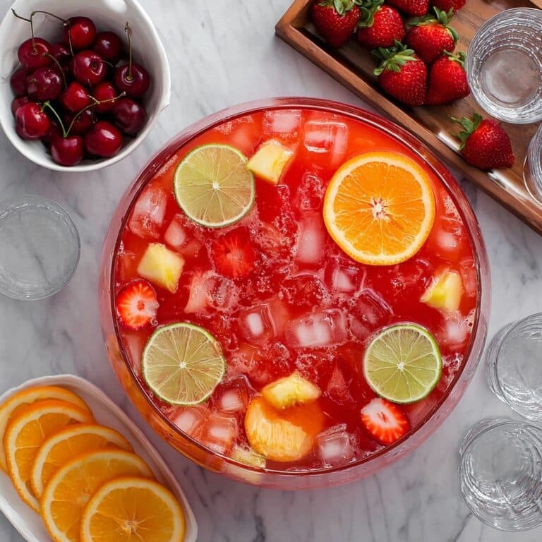 Party Punch with Hawaiian Punch, Rum, and Fresh Fruit Recipe