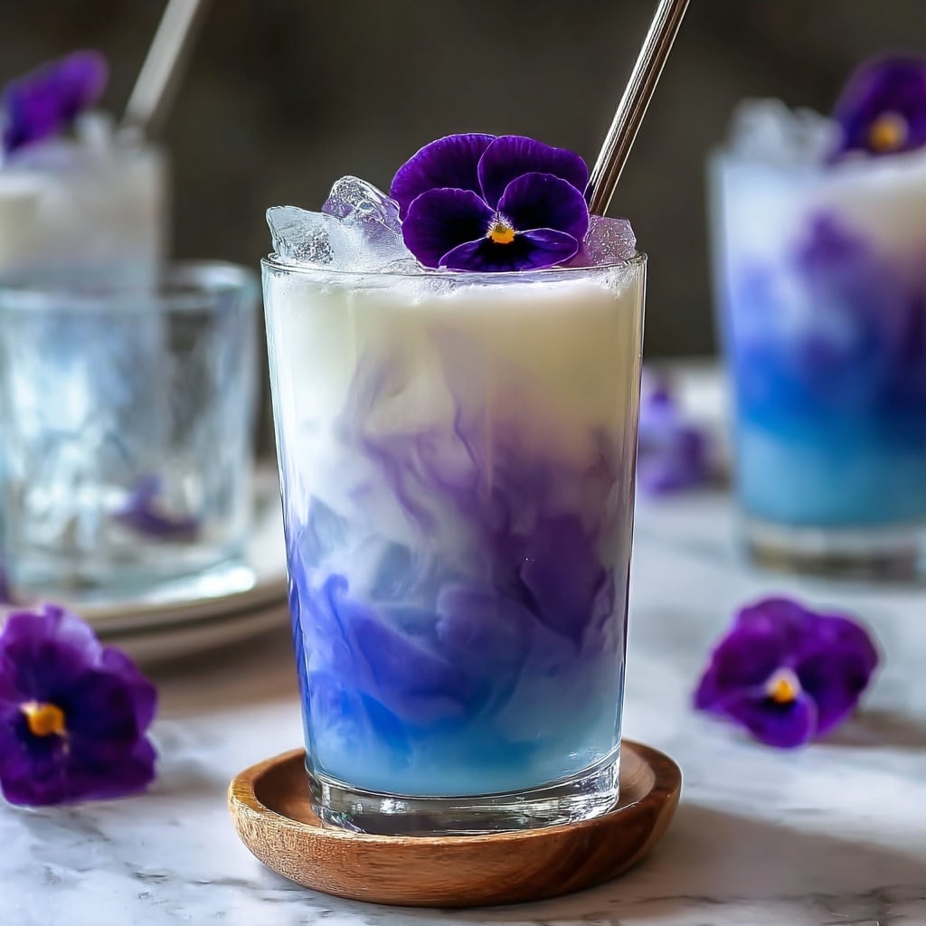 Iced Butterfly Pea Flower Tea Latte Recipe
