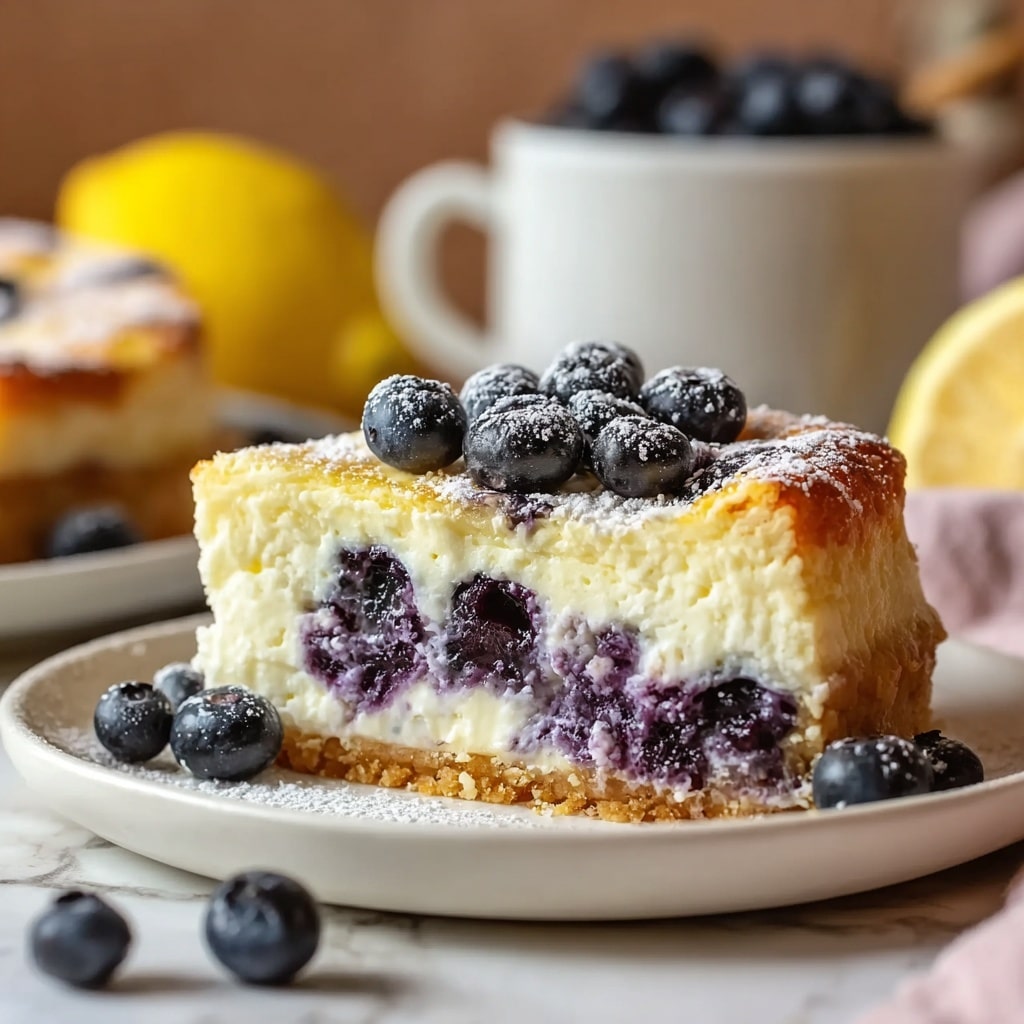 High-Protein Lemon Blueberry Breakfast Bake with Cottage Cheese Recipe - Recipe Image