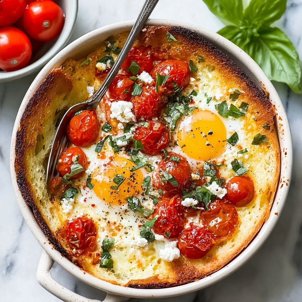 Baked Feta Eggs with Cherry Tomatoes and Spinach Recipe