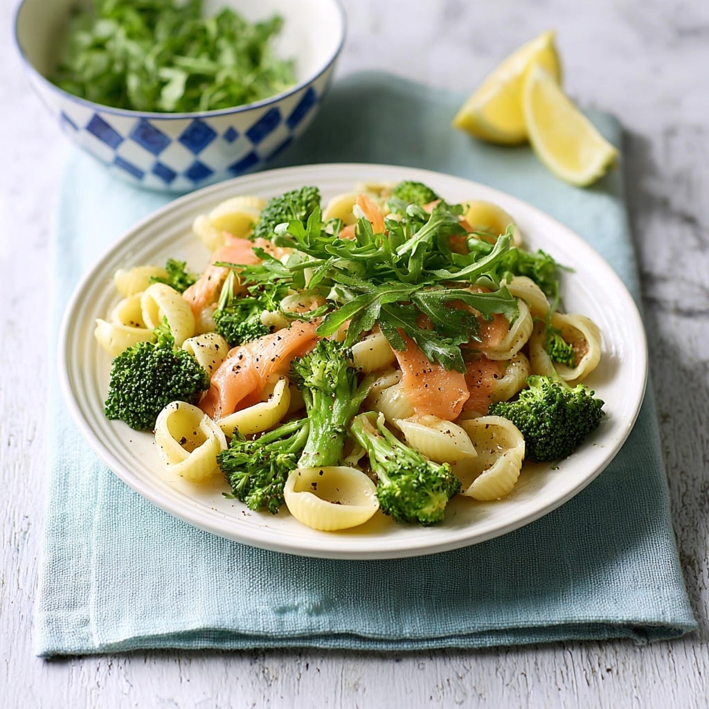 Creamy Pasta with Salmon and Broccoli Recipe - Recipe Image