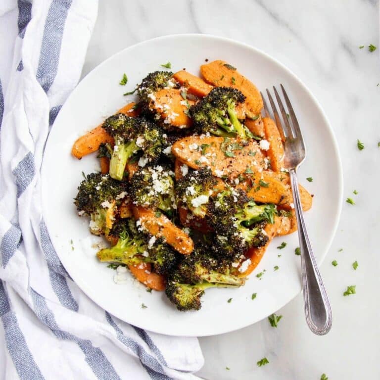 Roasted Broccoli and Carrots with Italian Seasoning and Parmesan Recipe