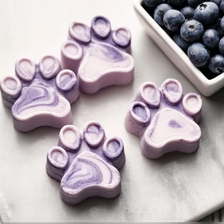 Blueberry Yogurt Swirl Dog Paw Treats Recipe
