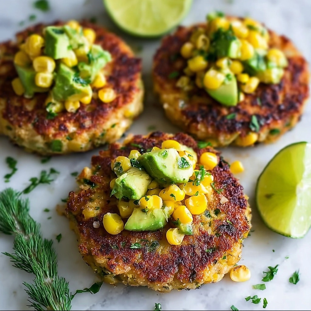 Chicken Burgers with Avocado Corn Salsa Recipe