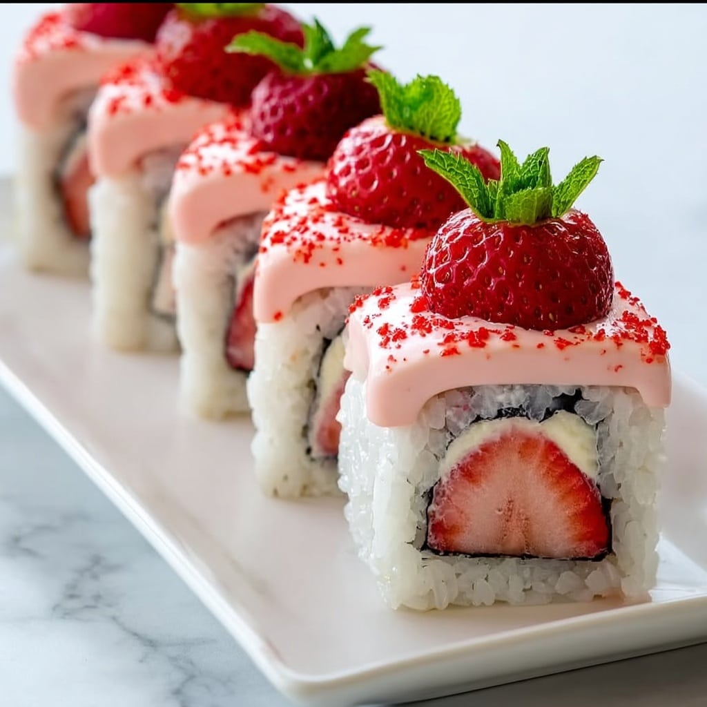 Strawberry Shortcake Sushi Recipe - Recipe Image