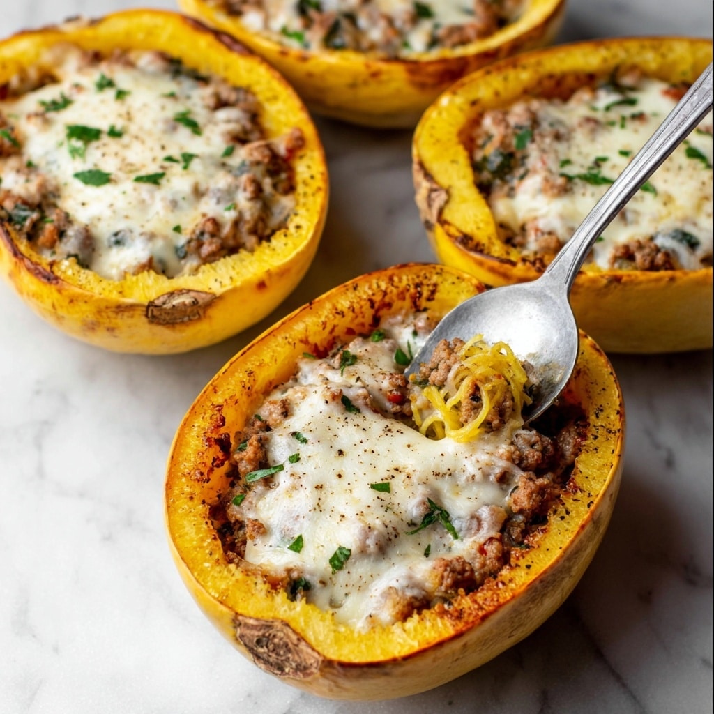 Cheesy Sausage-Stuffed Spaghetti Squash Recipe