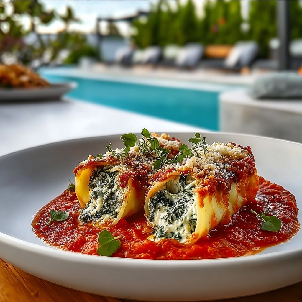 Spinach and Ricotta Stuffed Manicotti Recipe - Recipe Image