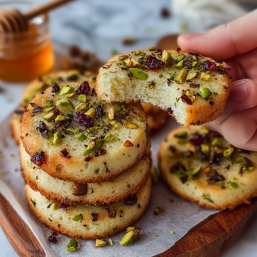Salty Smoked Pistachio and Honey Shortbread Cookies Recipe - Recipe Image
