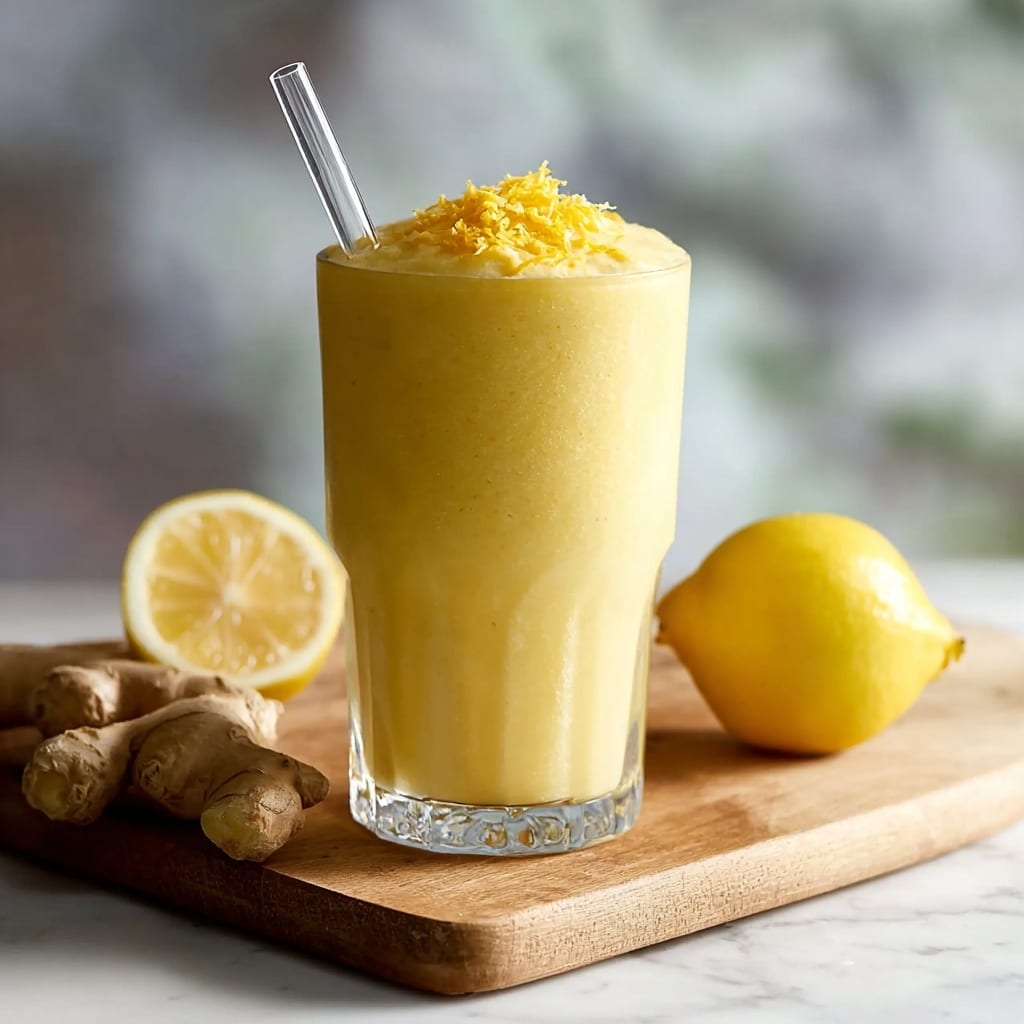 Fresh Lemon Ginger Detoxifying Smoothie Recipe - Recipe Image