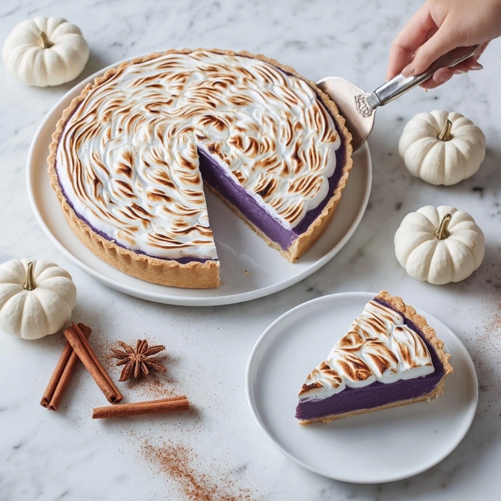 Purple Sweet Potato Pie with Swiss Meringue Topping Recipe - Recipe Image