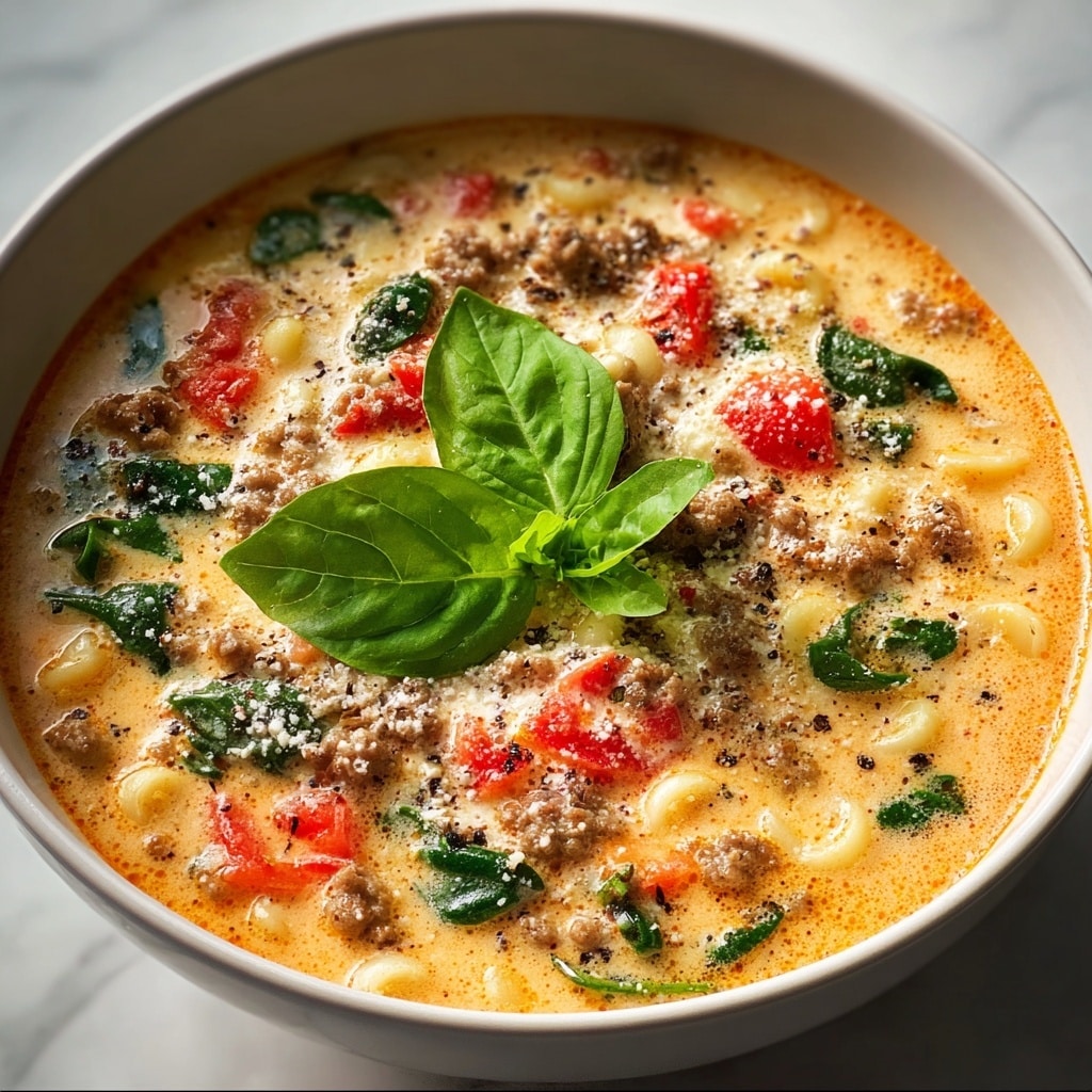 Delicious Parmesan Beef Sausage Ditalini Soup Recipe