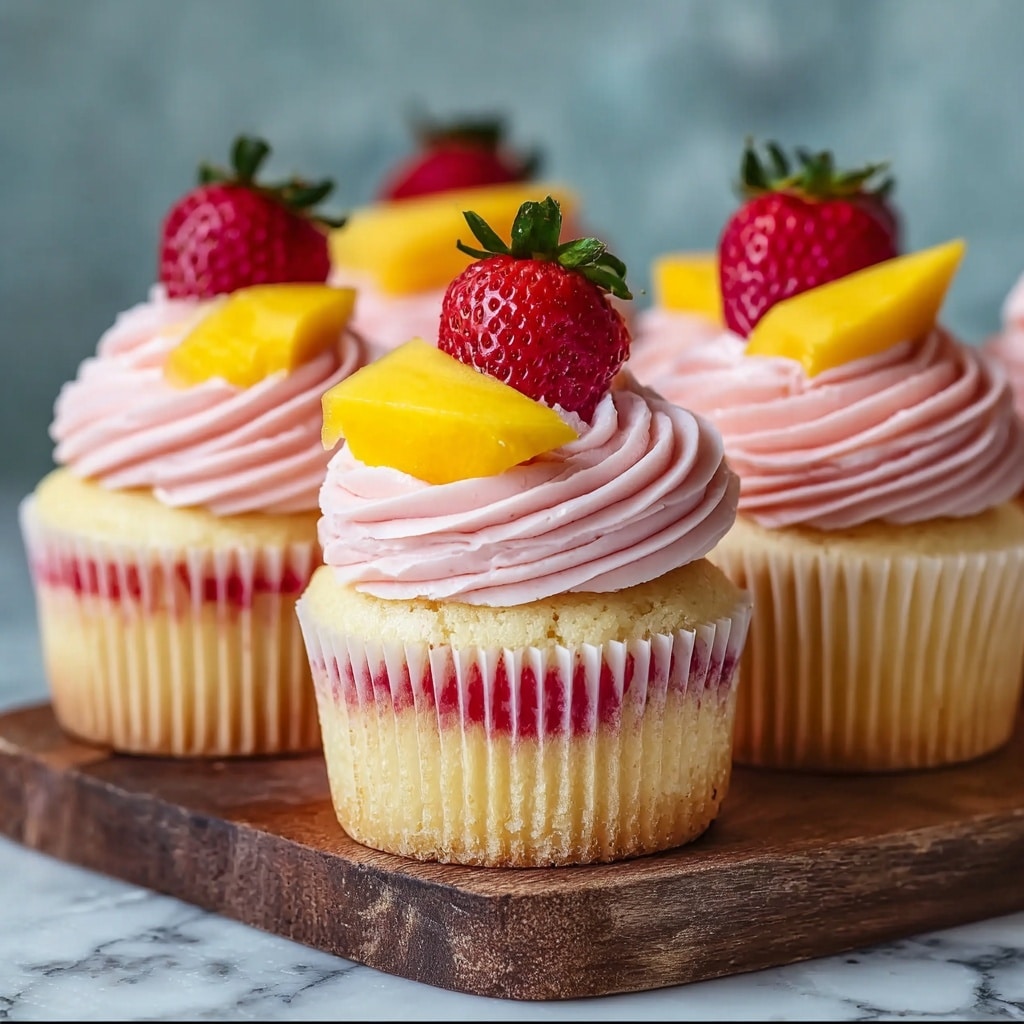 Mango Strawberry Sunset Cupcakes Recipe