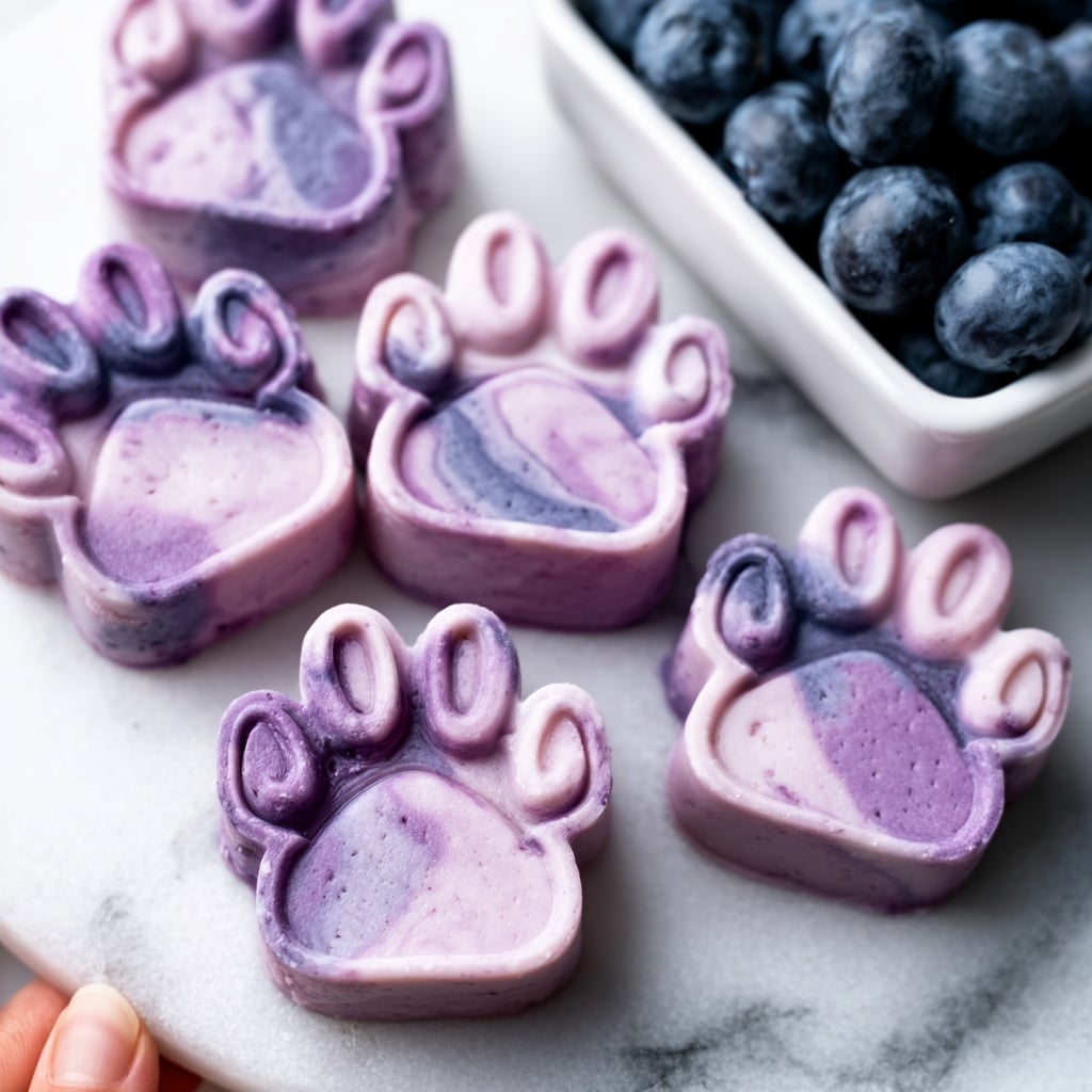 Blueberry Yogurt Swirl Dog Paw Treats Recipe - Recipe Image