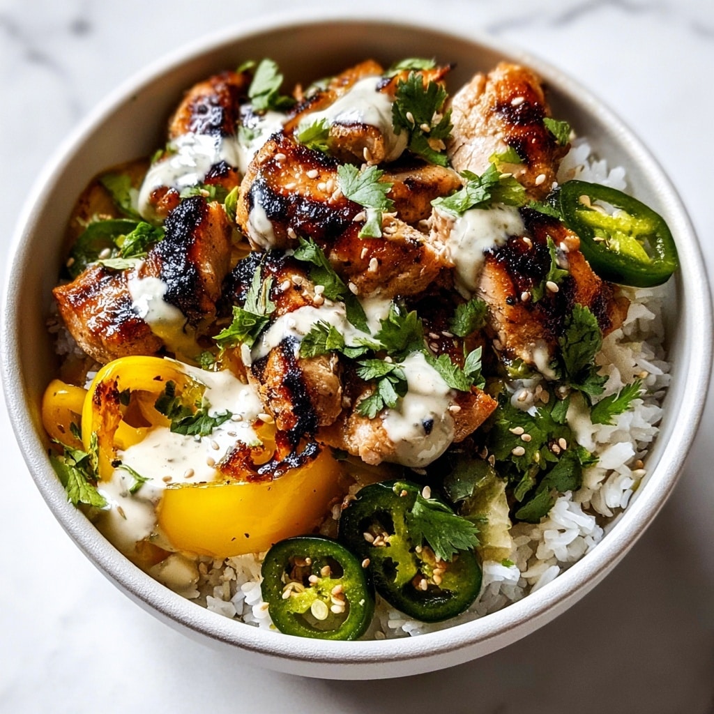 Greek Chicken Bowls with Creamy Tahini Feta Sauce Recipe - Recipe Image