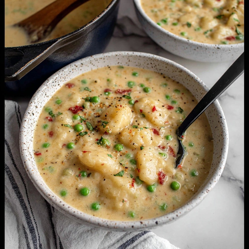 Italian Ground Turkey Soup with Cauliflower Gnocchi, Peas, and Lemon Recipe - Recipe Image